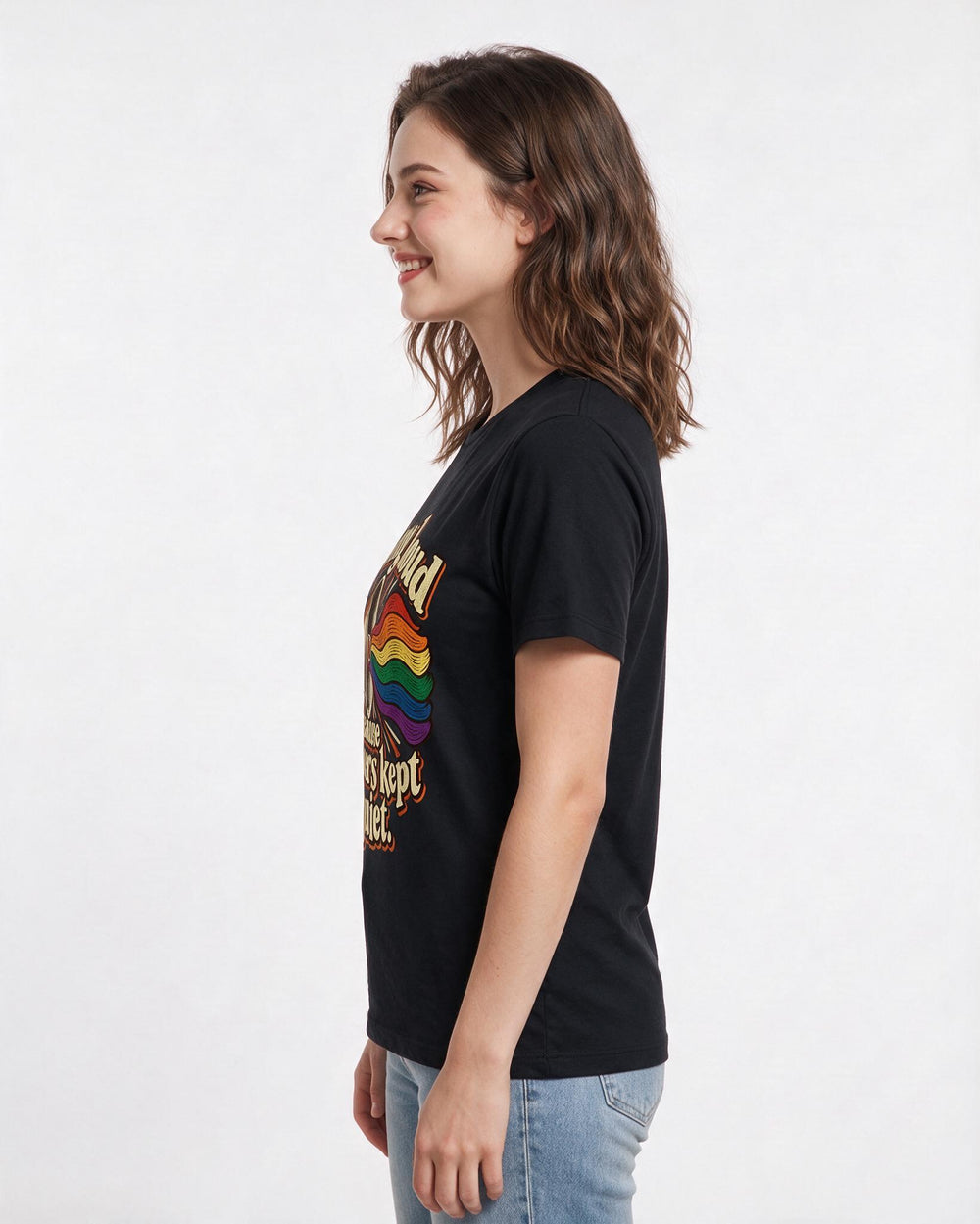 Pride Black T-Shirt for Women – Everyday Expression Graphic Tee product image 2