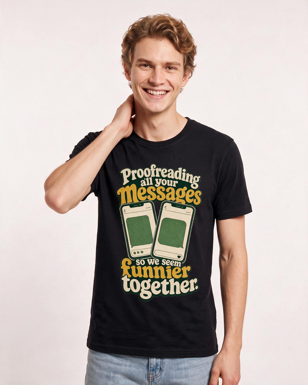 Couples Black T-Shirt for Men – Everyday Expression Graphic Tee product image 1