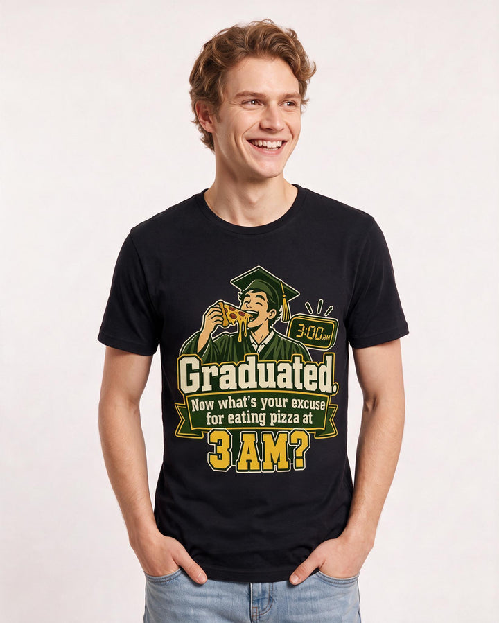 Graduation Black T-Shirt for Men – Everyday Expression Graphic Tee product image 1