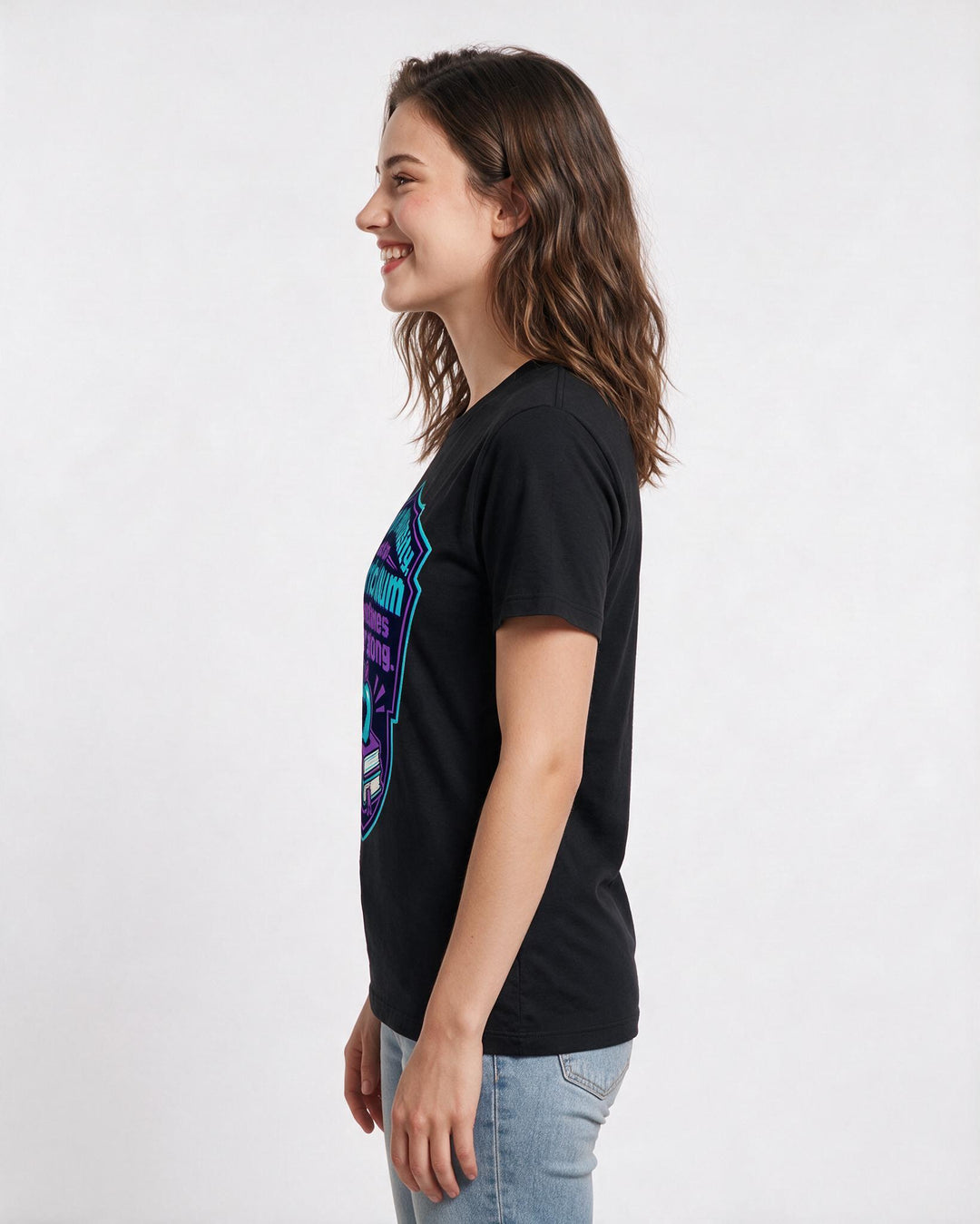 Teacher Gift Women's Black T-Shirt - I teach curiosity, and the product image 2