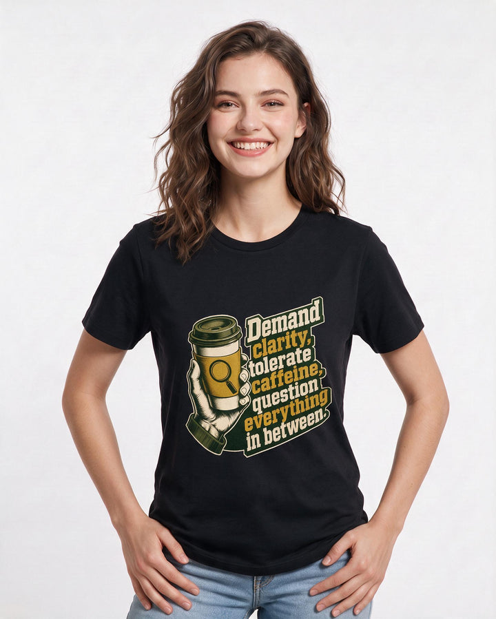 Political Statement Black T-Shirt for Women – Everyday Expression Graphic Tee product image 3