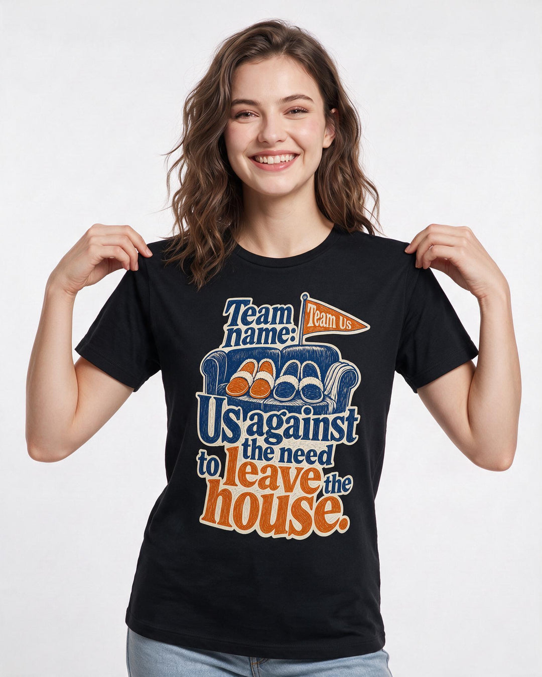 Couples Black T-Shirt for Women – Everyday Expression Graphic Tee product image 3