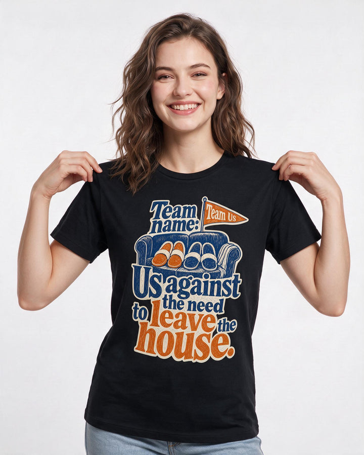 Couples Black T-Shirt for Women – Everyday Expression Graphic Tee product image 3