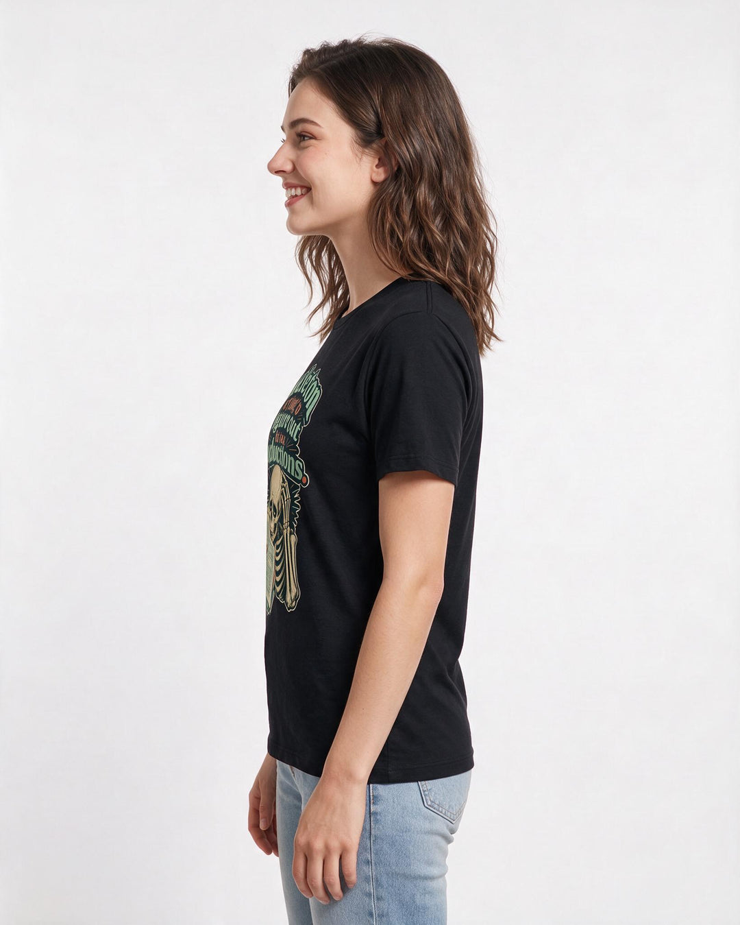 Halloween Black T-Shirt for Women – Halloween Theme Graphic Tee product image 2