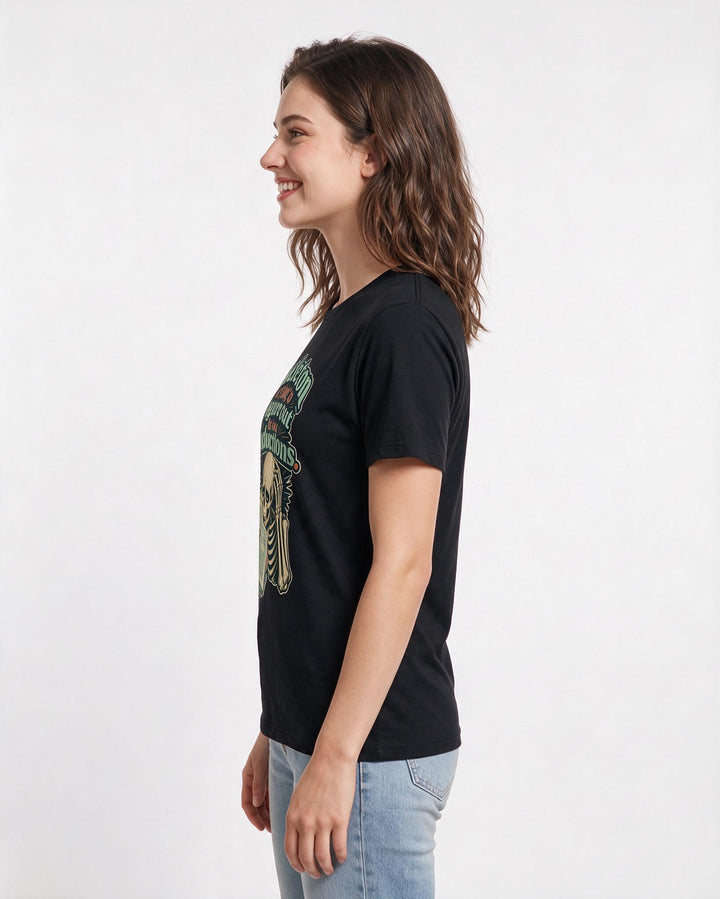 Halloween Black T-Shirt for Women – Halloween Theme Graphic Tee product image 2