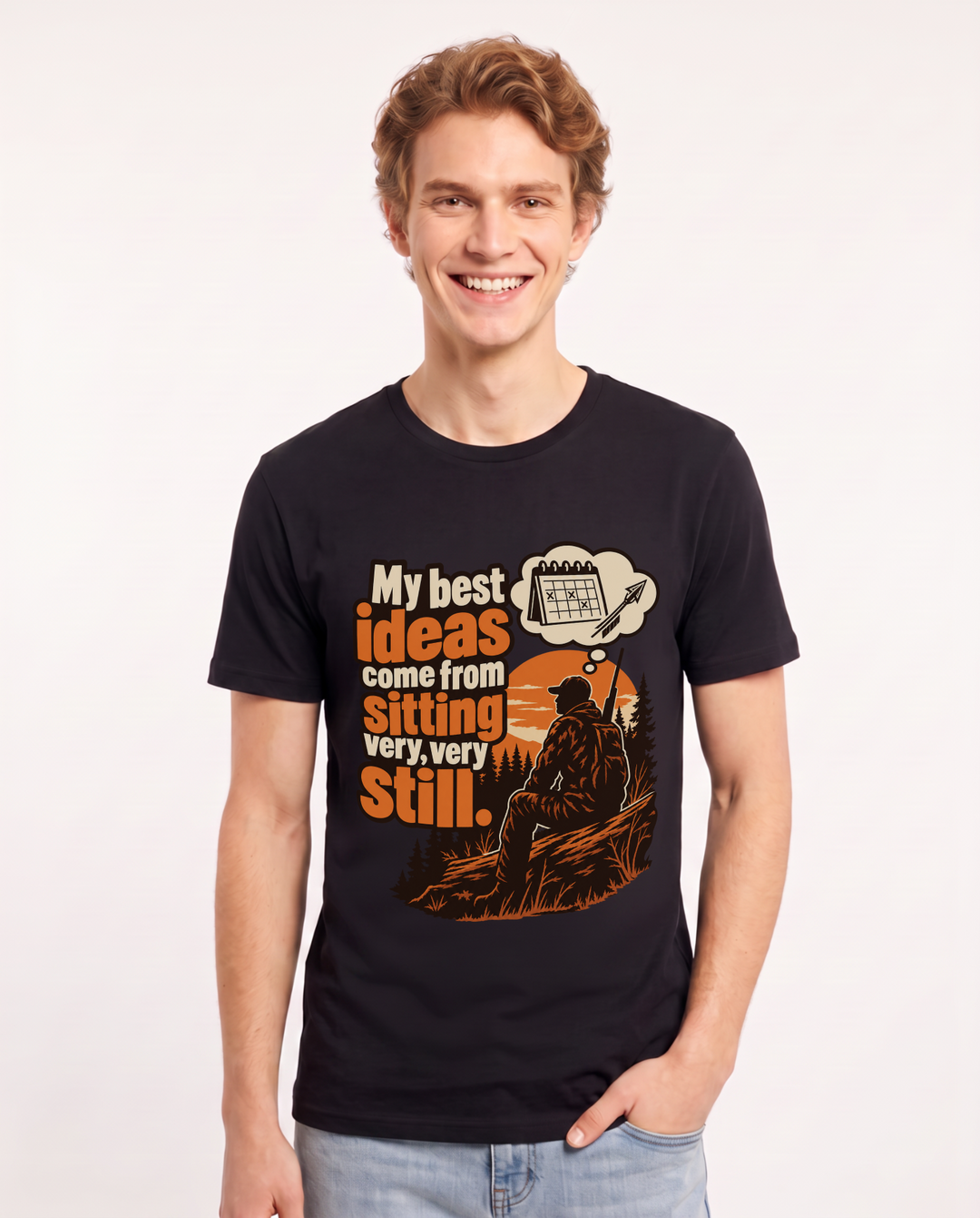 Hunting Black T-Shirt for Men – Everyday Expression Graphic Tee product image 3