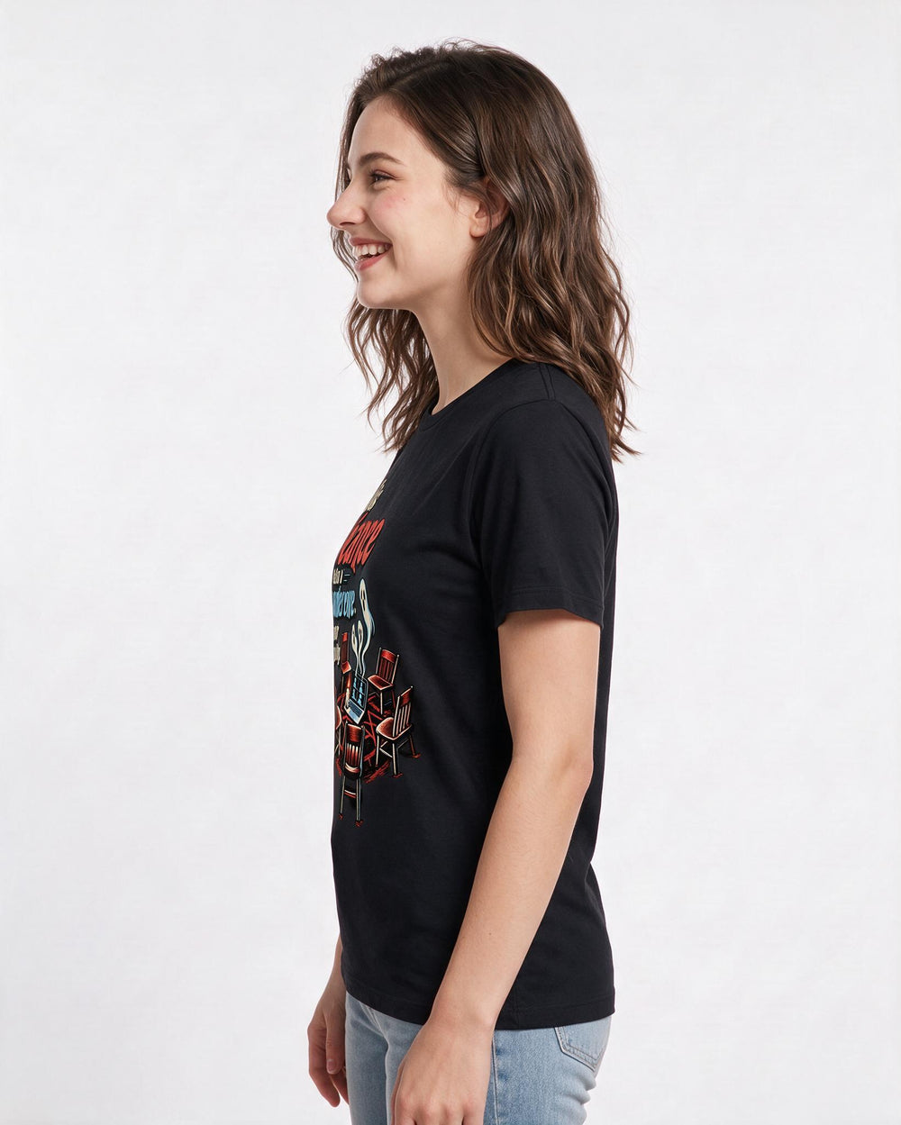 Halloween Black T-Shirt for Women – Halloween Theme Graphic Tee product image 2