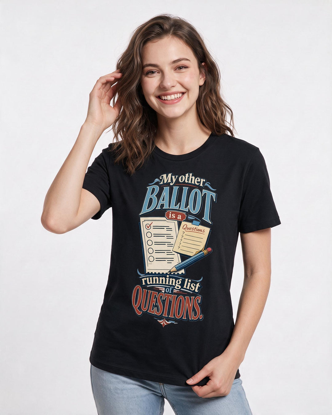 Political Statement Black T-Shirt for Women – Everyday Expression Graphic Tee product image 1