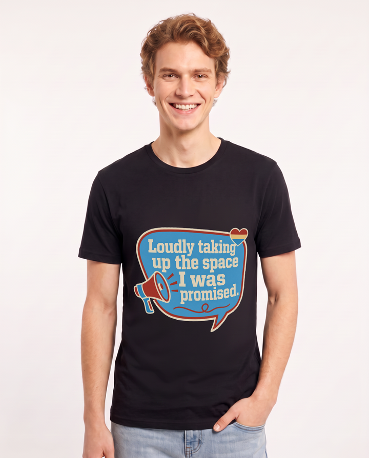 Graphic Men's Black T-Shirt - Loudly taking up the space I was product image 1
