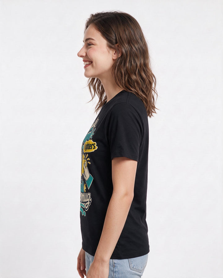 Graduation Black T-Shirt for Women – Everyday Expression Graphic Tee product image 2