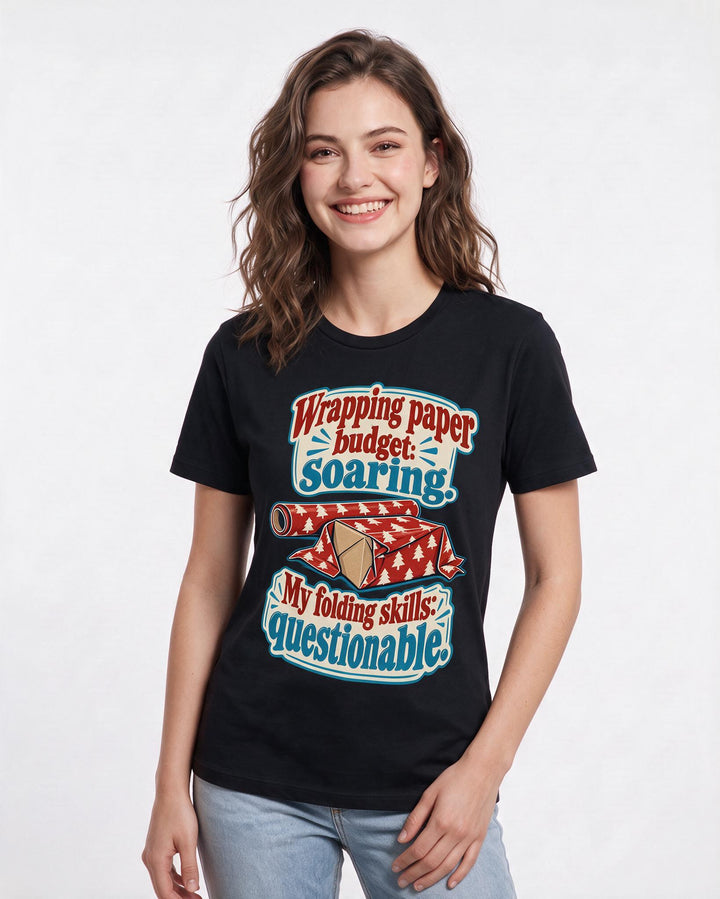 Christmas Black T-Shirt for Women – Holiday Theme Graphic Tee product image 1