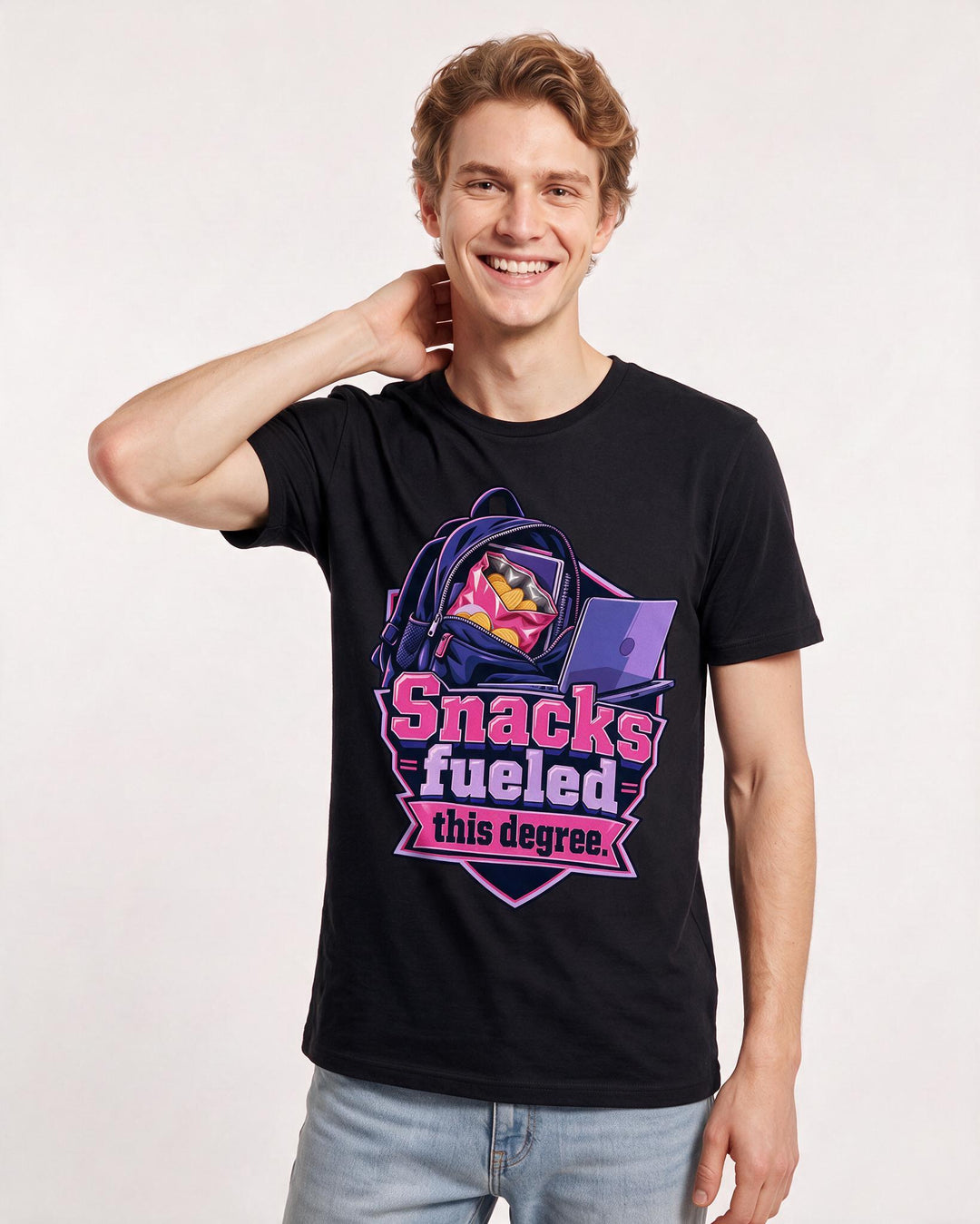 Graduation Black T-Shirt for Men – Everyday Expression Graphic Tee product image 1