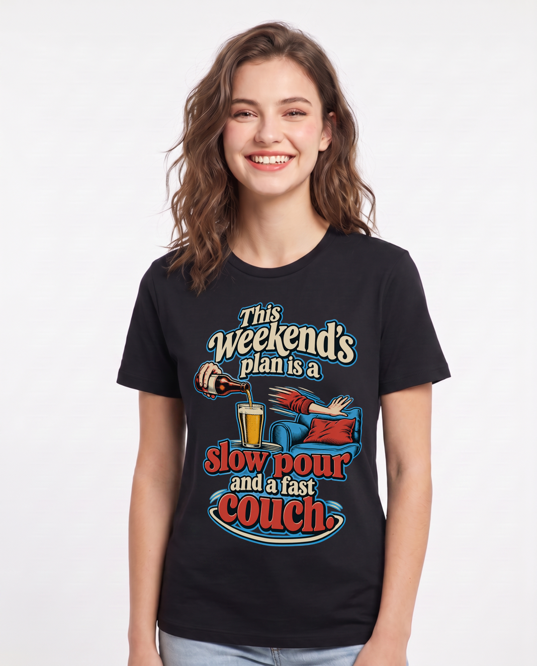 Beer Black T-Shirt for Women – Everyday Expression Graphic Tee product image 3