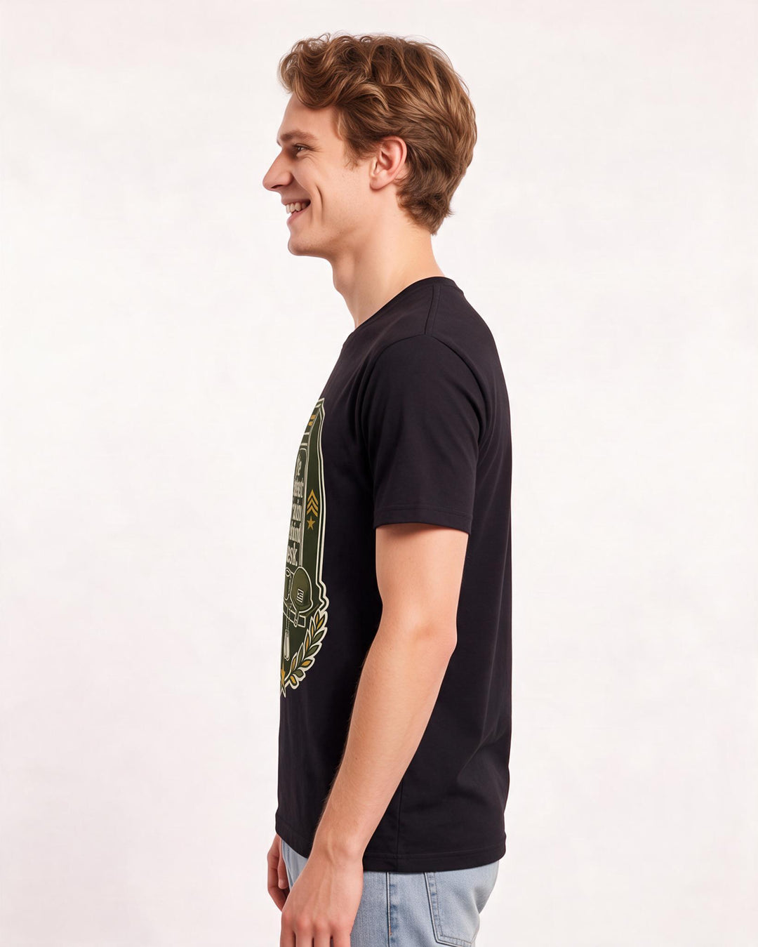 Graphic Men's Black T-Shirt - The toughest terrain is behind a desk. product image 2