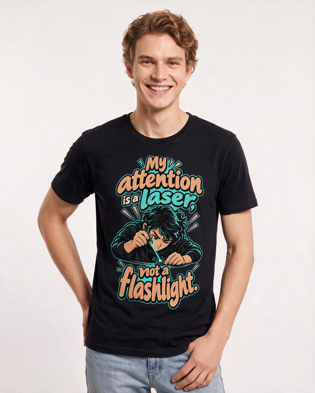 Neurodiversity Black T-Shirt for Men – Everyday Expression Graphic Tee product image 1