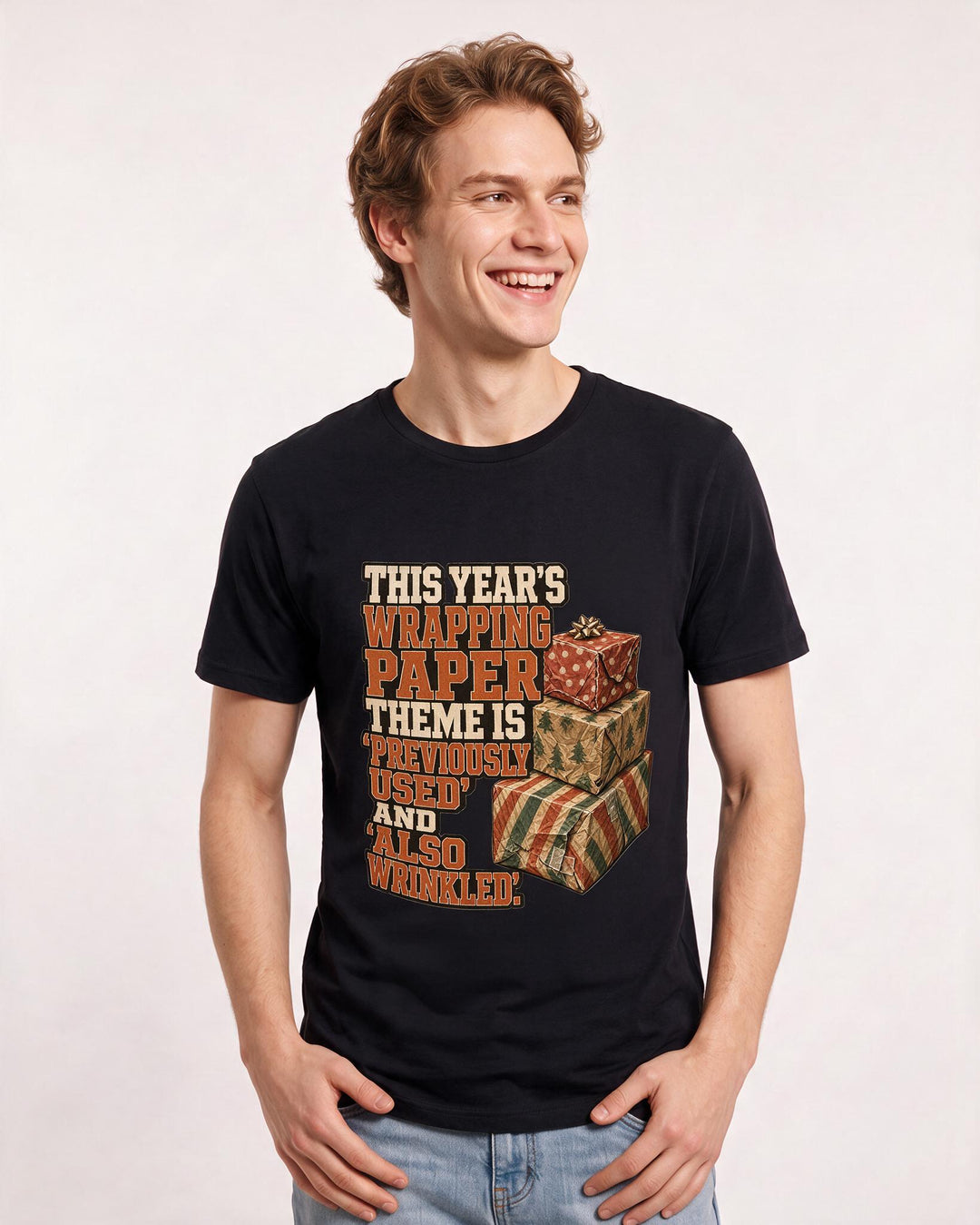 Christmas Black T-Shirt for Men – Holiday Theme Graphic Tee product image 1