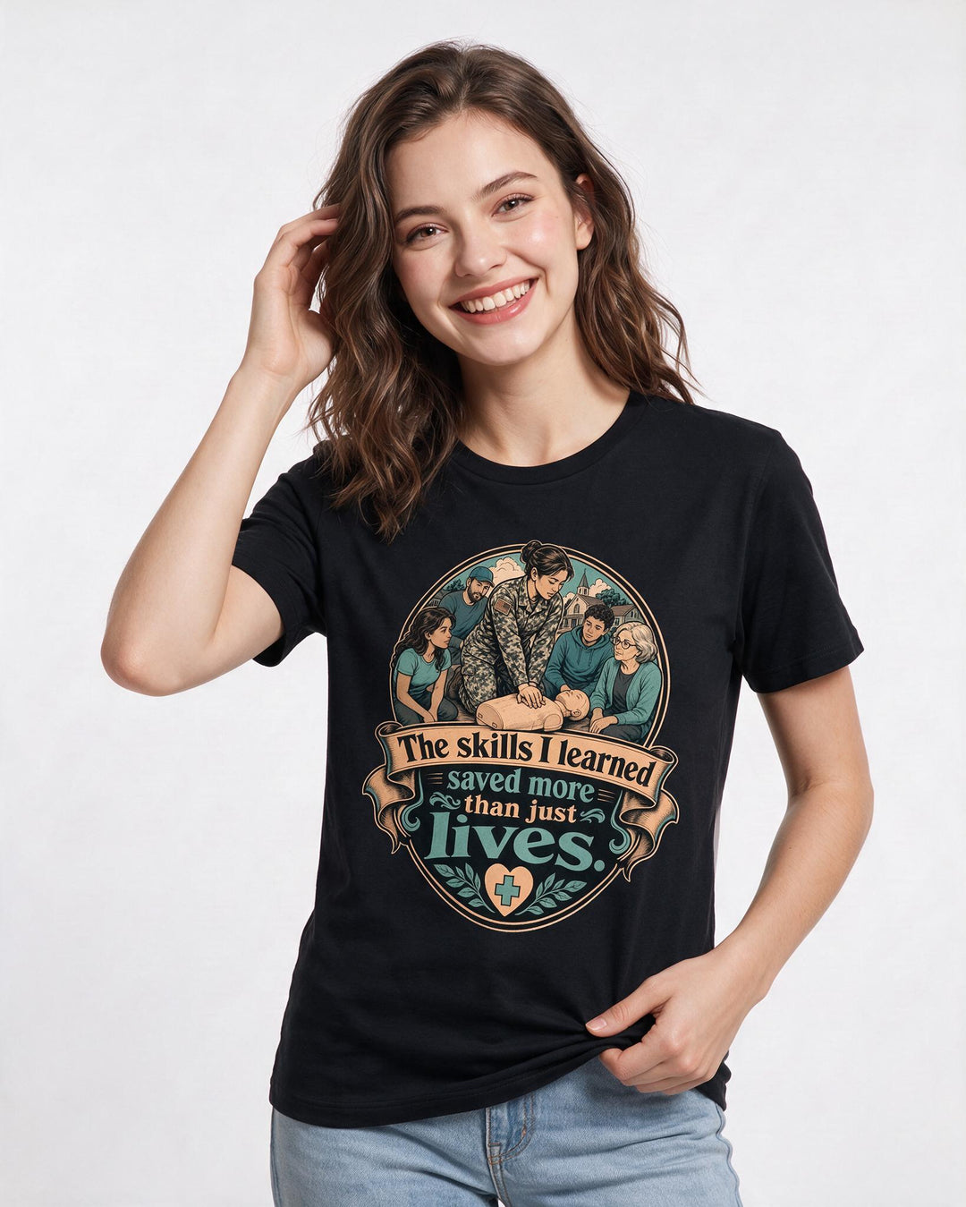 Veteran Black T-Shirt for Women – Everyday Expression Graphic Tee product image 1