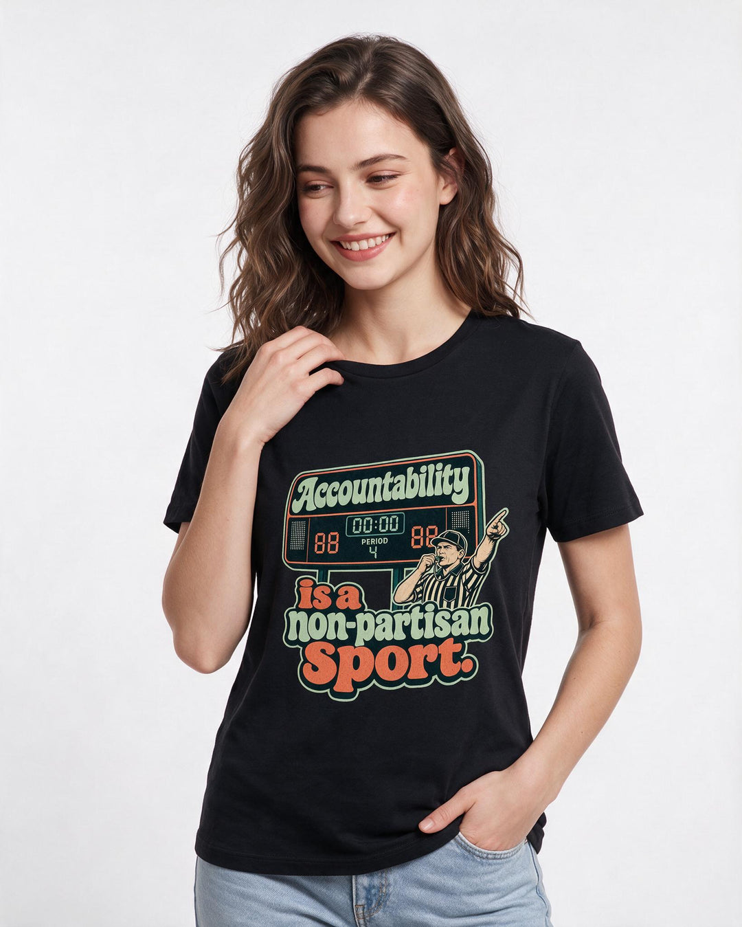 Political Statement Black T-Shirt for Women – Everyday Expression Graphic Tee product image 1