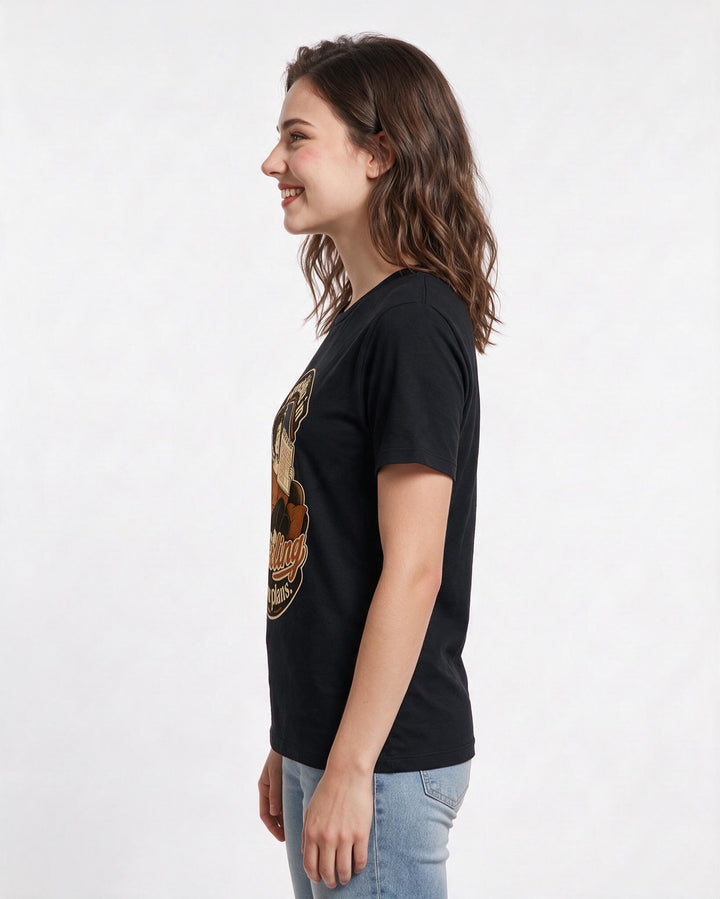 Meme Black T-Shirt for Women – Everyday Expression Graphic Tee product image 2