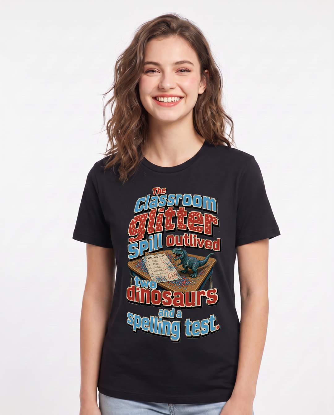 Teacher Black T-Shirt for Women – Everyday Expression Graphic Tee product image 3