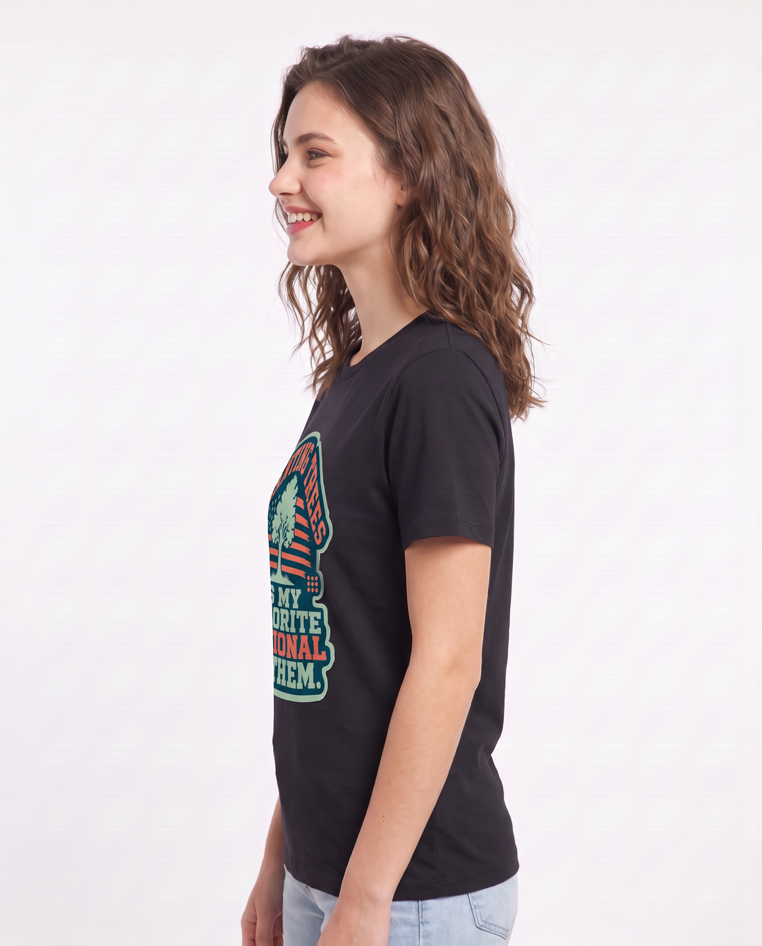 Graphic Women's Black T-Shirt - Planting trees is my favorite national product image 2