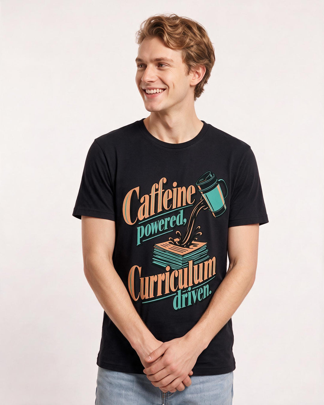 Teacher Black T-Shirt for Men – Everyday Expression Graphic Tee product image 1