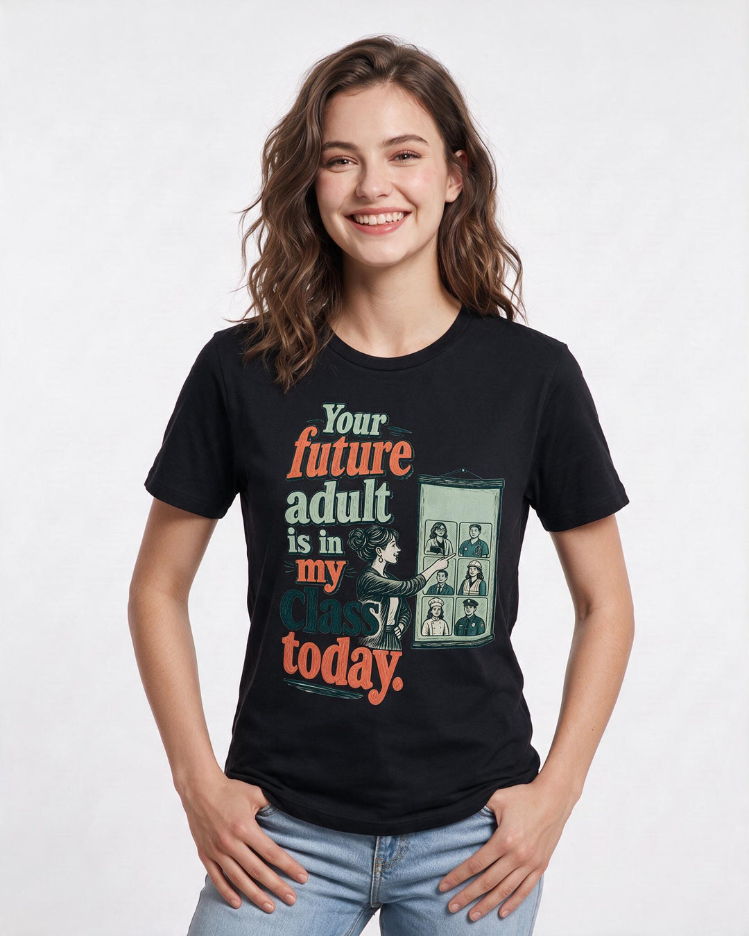 Teacher Black T-Shirt for Women – Everyday Expression Graphic Tee product image 1