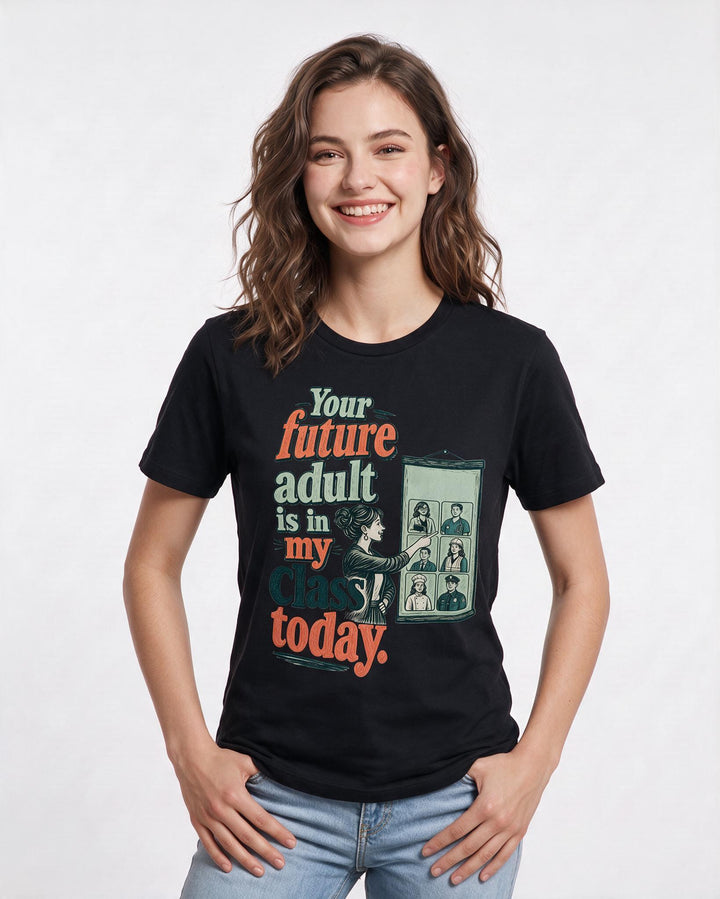 Teacher Black T-Shirt for Women – Everyday Expression Graphic Tee product image 1