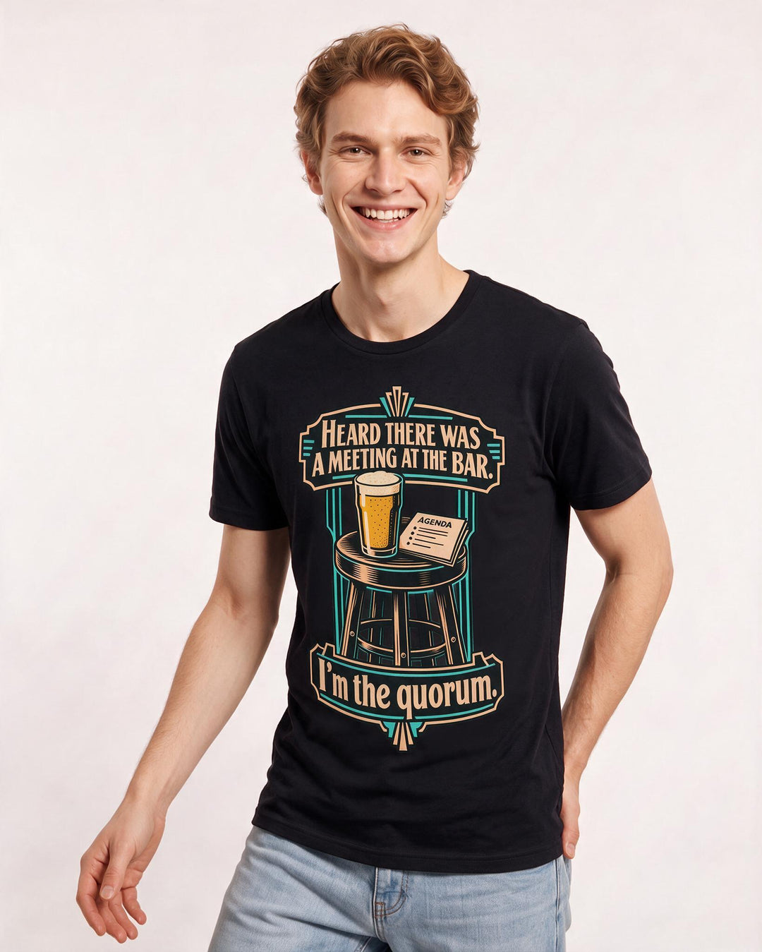 Beer Black T-Shirt for Men – Everyday Expression Graphic Tee product image 1