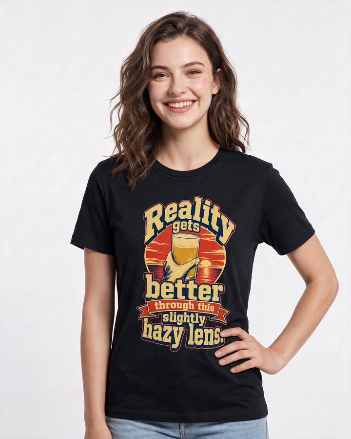 Beer Black T-Shirt for Women – Everyday Expression Graphic Tee product image 1