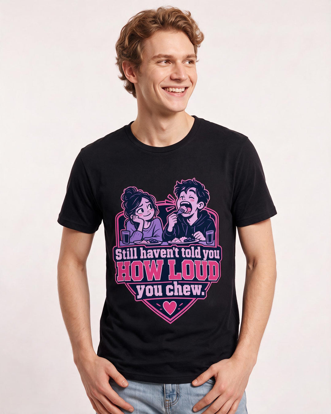 Couples Black T-Shirt for Men – Everyday Expression Graphic Tee product image 1