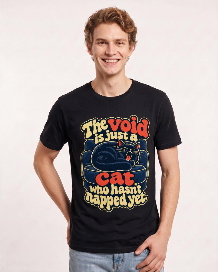 Cat Lover Black T-Shirt for Men – Everyday Expression Graphic Tee product image 1