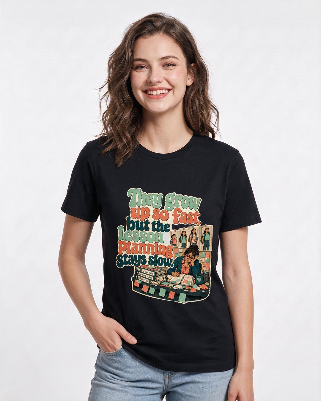 Teacher Black T-Shirt for Women – Everyday Expression Graphic Tee product image 1