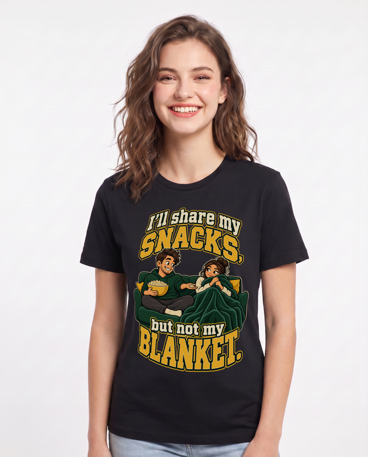 Couples Black T-Shirt for Women – Everyday Expression Graphic Tee product image 3