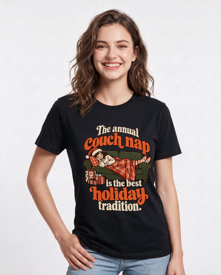 Christmas Black T-Shirt for Women – Holiday Theme Graphic Tee product image 1