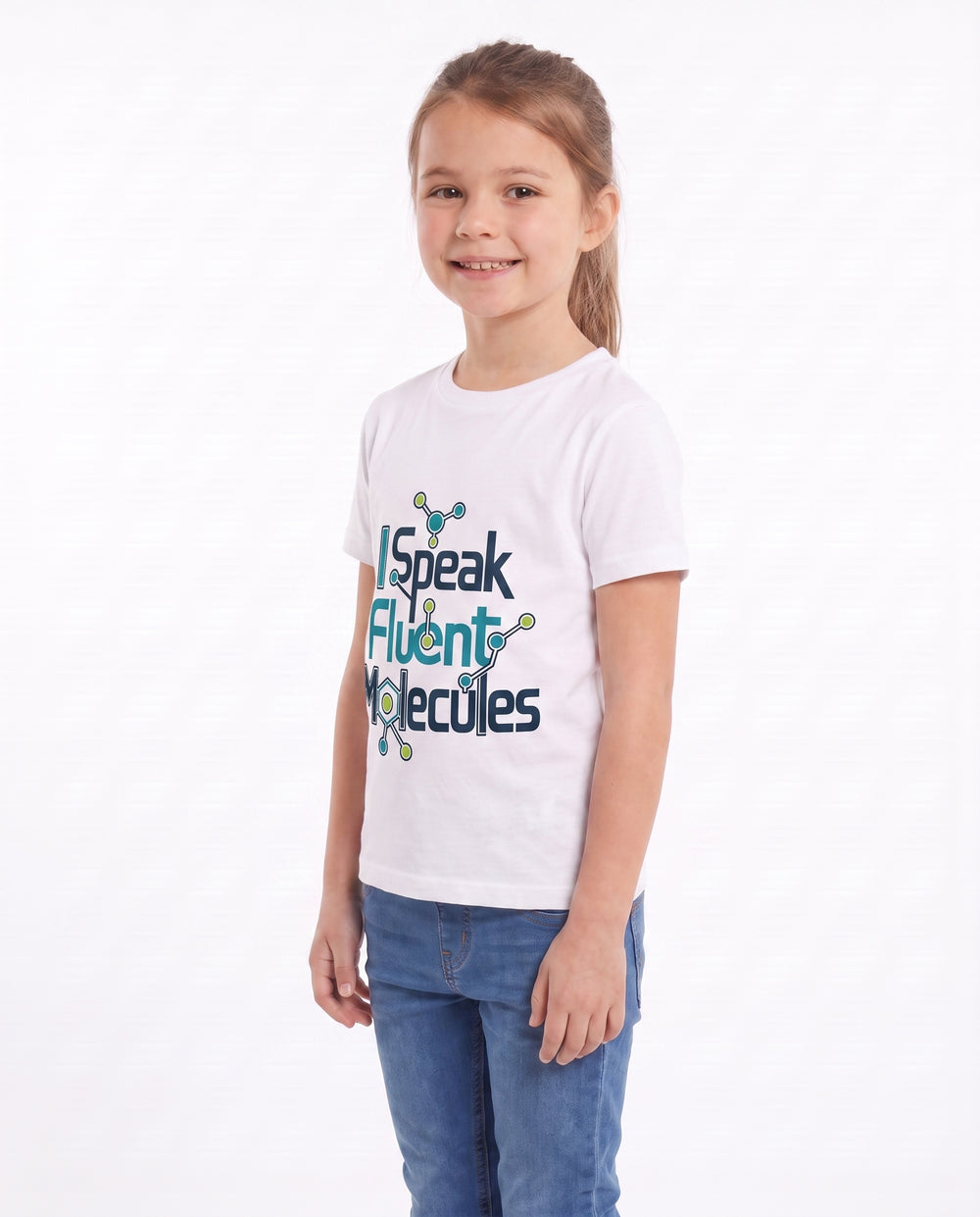 I Speak Fluent Molecules White T-Shirt mockup 2