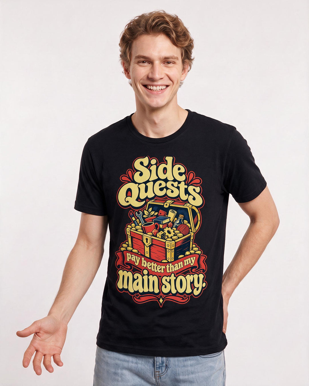 Gaming Black T-Shirt for Men – Game Night Graphic Tee product image 1