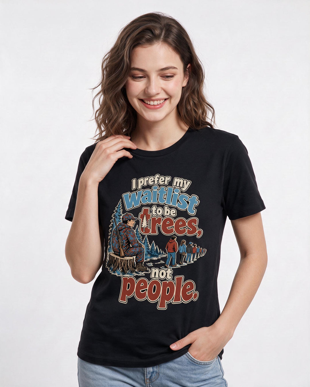 Hunting Black T-Shirt for Women – Everyday Expression Graphic Tee product image 1