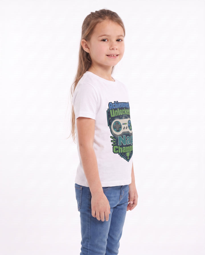 Achievement Unlocked: Nap Champion White T-Shirt mockup 2