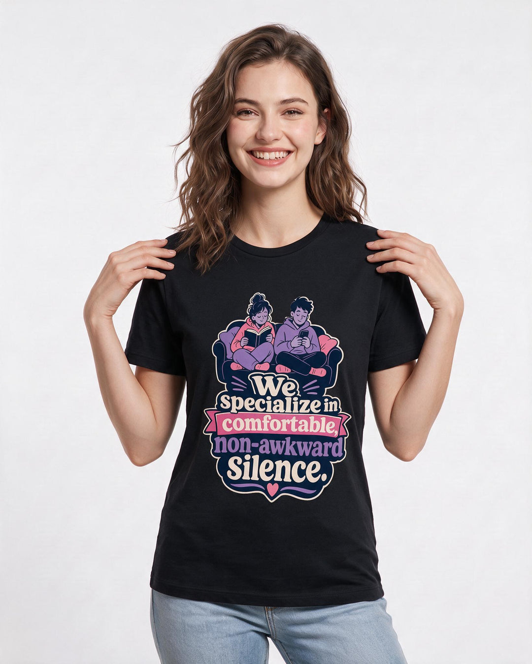 Funny Couples Women's Black T-Shirt – We specialize in comfortable, product image 3