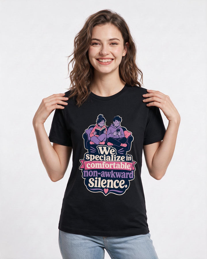 Funny Couples Women's Black T-Shirt – We specialize in comfortable, product image 3