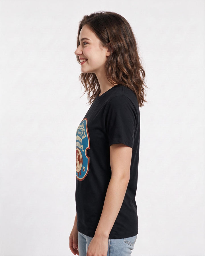 Graphic Women's Black T-Shirt - Privacy is not in the pet contract. product image 2