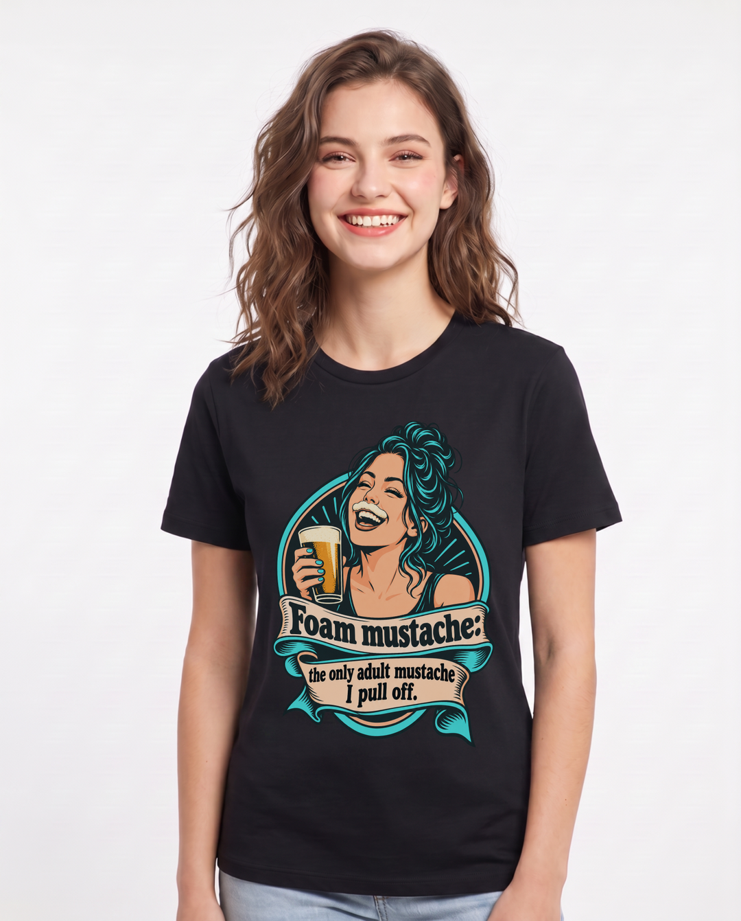 Beer Black T-Shirt for Women – Everyday Expression Graphic Tee product image 3