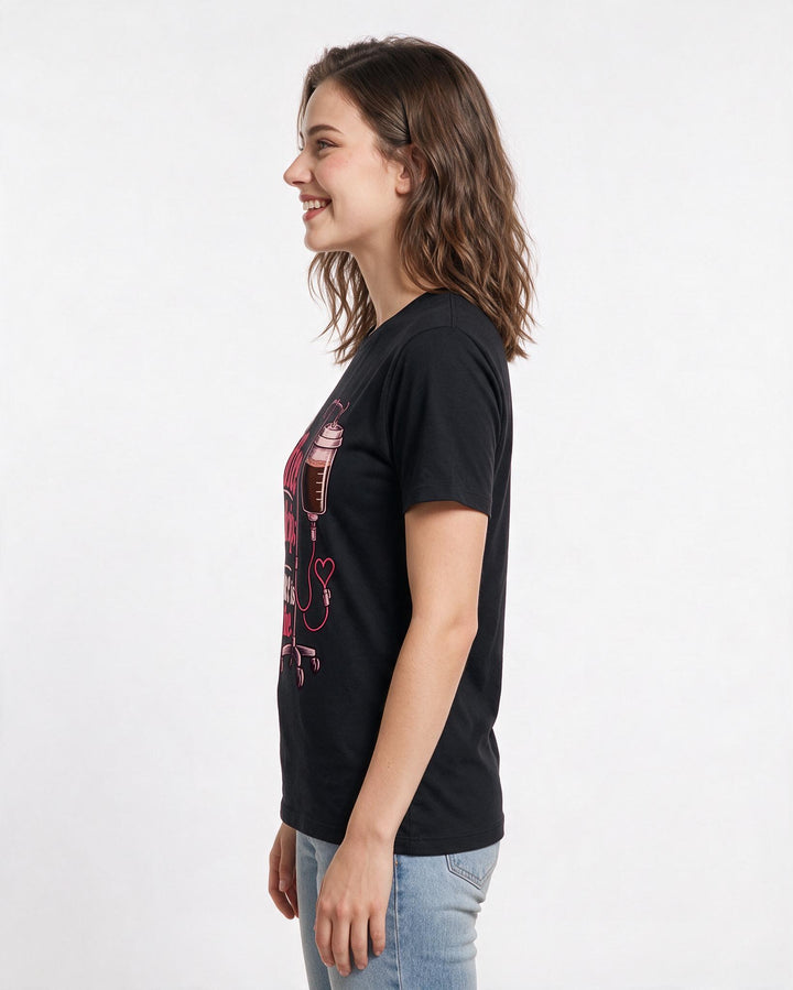 Nurse Black T-Shirt for Women – Nursing Life Graphic Tee product image 2