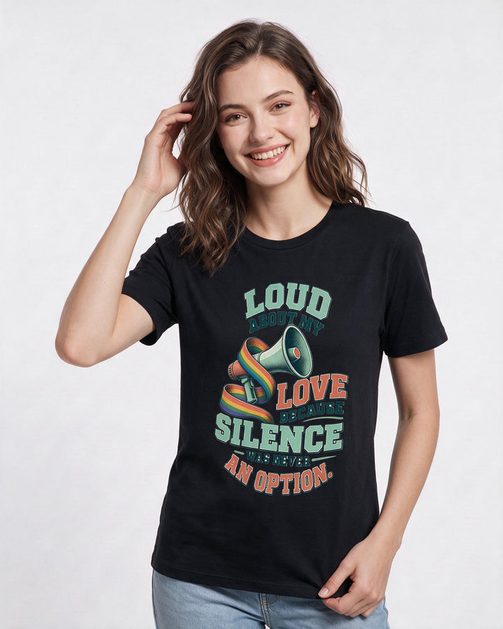 Pride Black T-Shirt for Women – Everyday Expression Graphic Tee product image 1