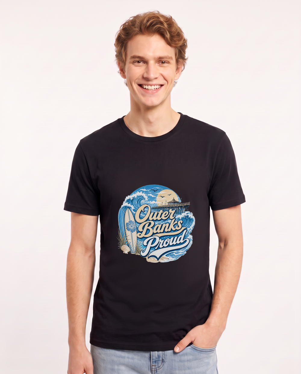 Outer Banks Proud Men's Black T-Shirt product image 2