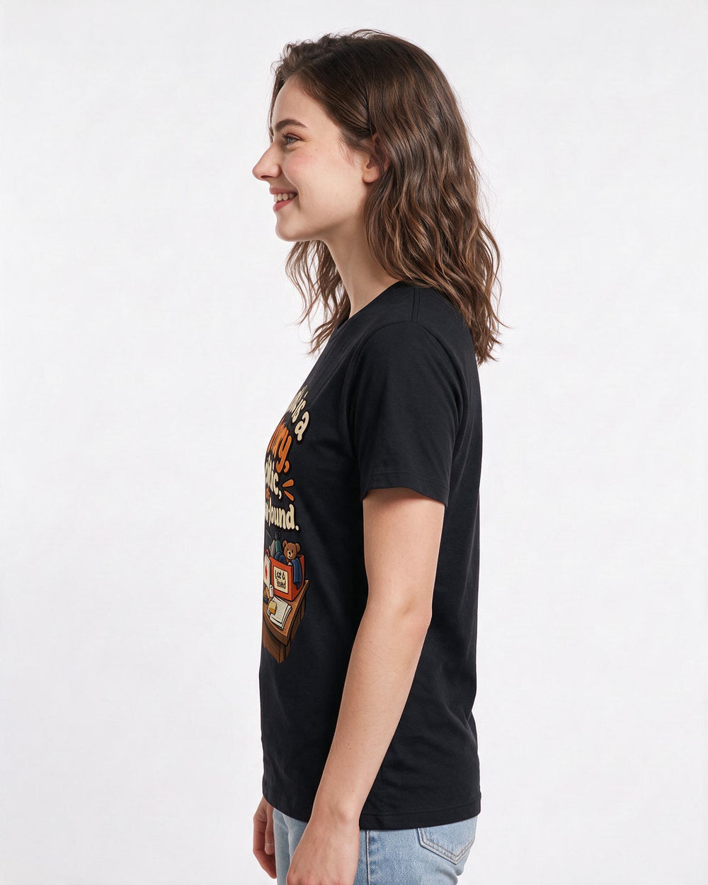 Teacher Black T-Shirt for Women – Everyday Expression Graphic Tee product image 2