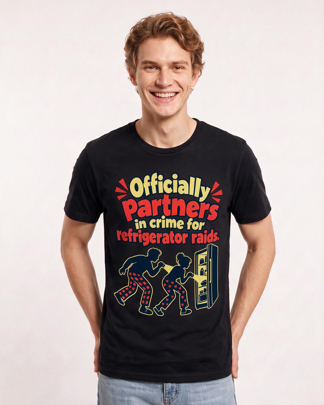 Couples Black T-Shirt for Men – Everyday Expression Graphic Tee product image 1