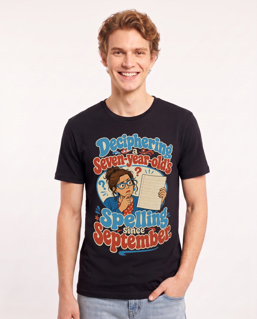 Teacher Black T-Shirt for Men – Everyday Expression Graphic Tee product image 3