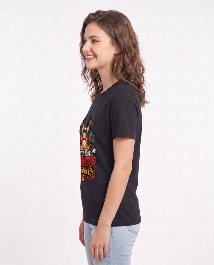 Tiny But Mighty: Chihuahua Life Women's Black T-Shirt product image 3